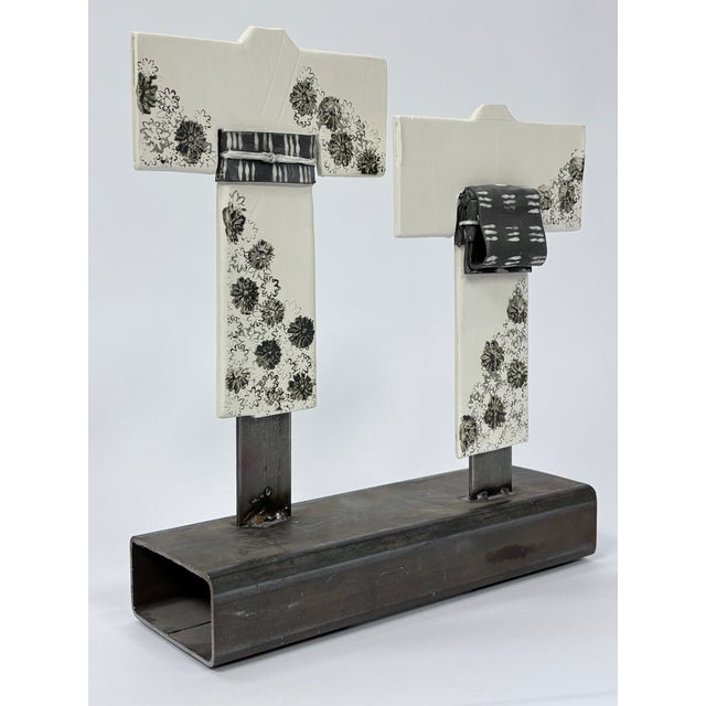 A one-of-a-kind composition ceramic kimono sculpture informed by Japanese kimono tradition interpreted in clay and glaze....