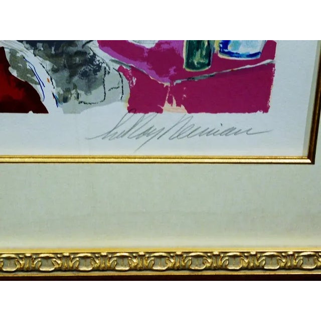 Paper LeRoy Neiman "Chez Francis" Custom Framed Café Europe Hand Signed 239/275 Print For Sale - Image 7 of 7