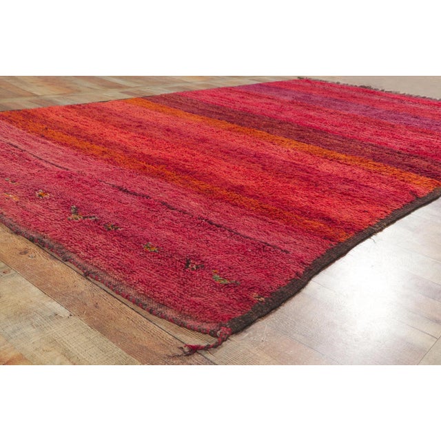 Textile Late 20th Century Vintage Red Moroccan Rug, 06'07 X 10'07 For Sale - Image 7 of 10