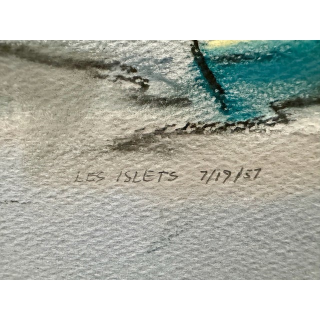 Title: Henry Emil Salloch Original Pastel on Paper Les Islets, 1957. For Sale - Image 4 of 8