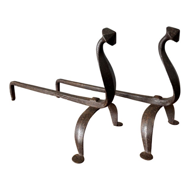 Wrought Iron Andirons For Sale