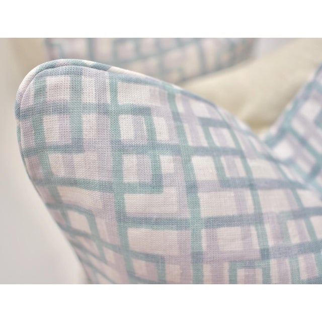 Mid-Century Modern TylerGraphic "Geo" Hand Blocked Square Pillows - a Pair For Sale - Image 3 of 5