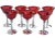 Art Deco Vintage Red Glass & Silver Stemmed Goblets - Set of 7 For Sale - Image 3 of 7
