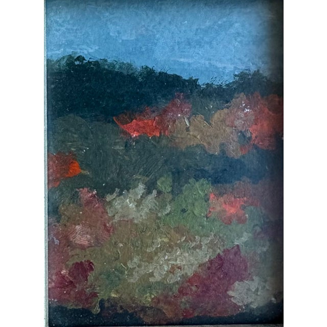 Iconic colorful landstract from Bridgers in an unusual small size. Lovely strokes and jewel tones. Painterly but smooth to...