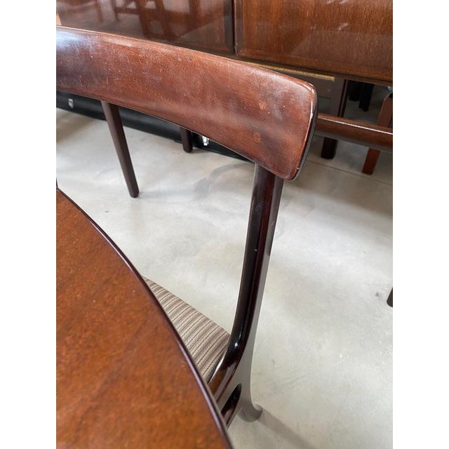Brown Rungstedlund Dining Table and Chairs by Ole Wanscher for P. Jeppesen, Denmark, 1970s, Set of 8 For Sale - Image 8 of 18