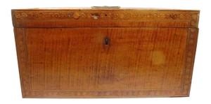 Early 19th Century Antique Marquetry Inlaid English Tea Caddy
