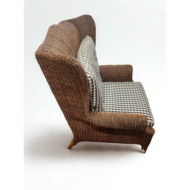 Late 20th Century Late 20th Century Henry Link Rattan Wingback Chair For Sale - Image 5 of 6