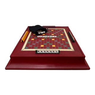 Hand-Crafted Bordeaux Leather Luxury Scrabble Game by Geoffrey Parker for Barney’s New York For Sale