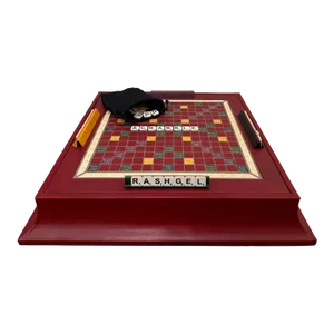 Hand-Crafted Bordeaux Leather Luxury Scrabble Game by Geoffrey Parker for Barney’s New York
