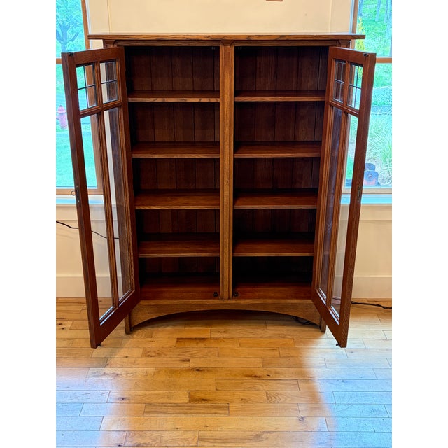 Chocolate Double Door Stickley Bookcase For Sale - Image 8 of 11