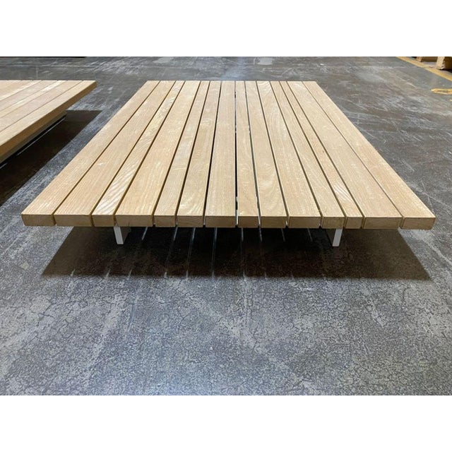 Paola Lenti Sunset Modern Low Wood Slat Coffee Table For Sale - Image 4 of 4