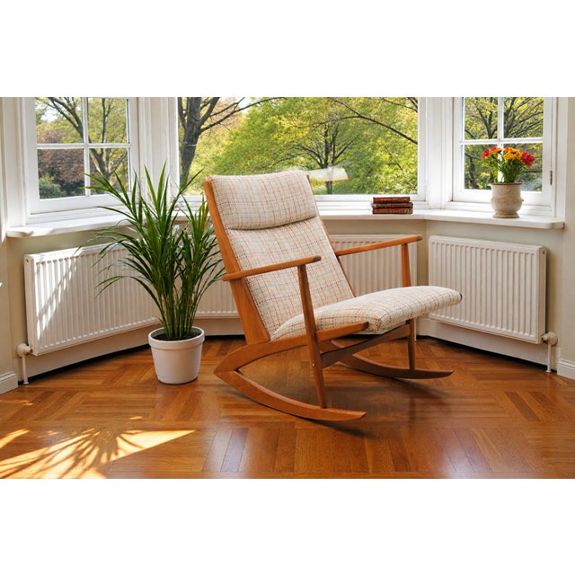 Mid-Century Danish Boomerang Rocking Chair Model 97 Søren Jensen v. Tønder Møbelwærk ​, 1950s For Sale - Image 16 of 17