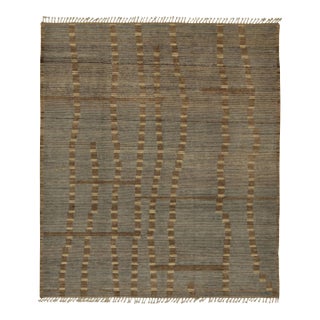 Rug & Kilim’s Modern Rug with Beige-brown Geometric Patterns - 12x16 For Sale