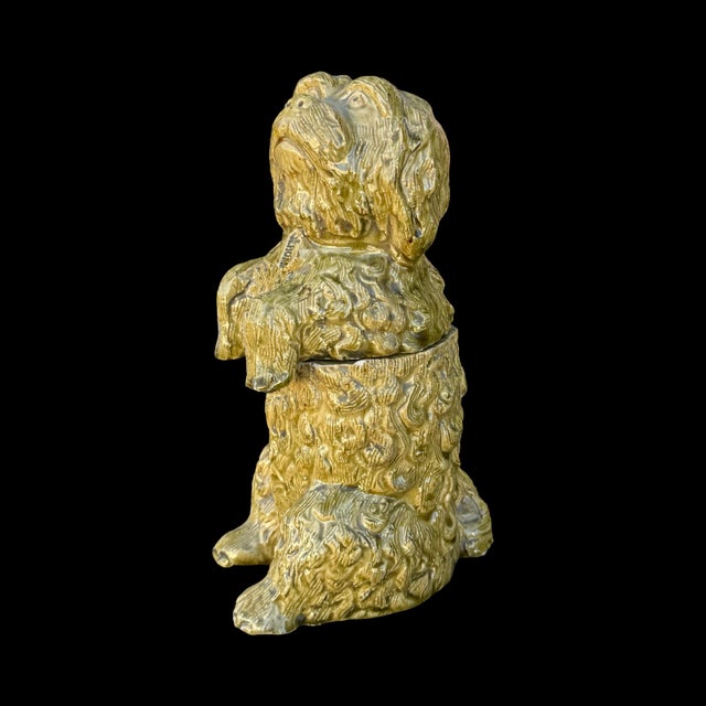 Antique Jérôme Massier Majolica Dog Tobacco Jar, French Figural Container For Sale In San Diego - Image 6 of 10