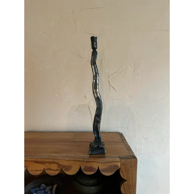 Hand-Forged Iron Candle Holder For Sale - Image 4 of 10