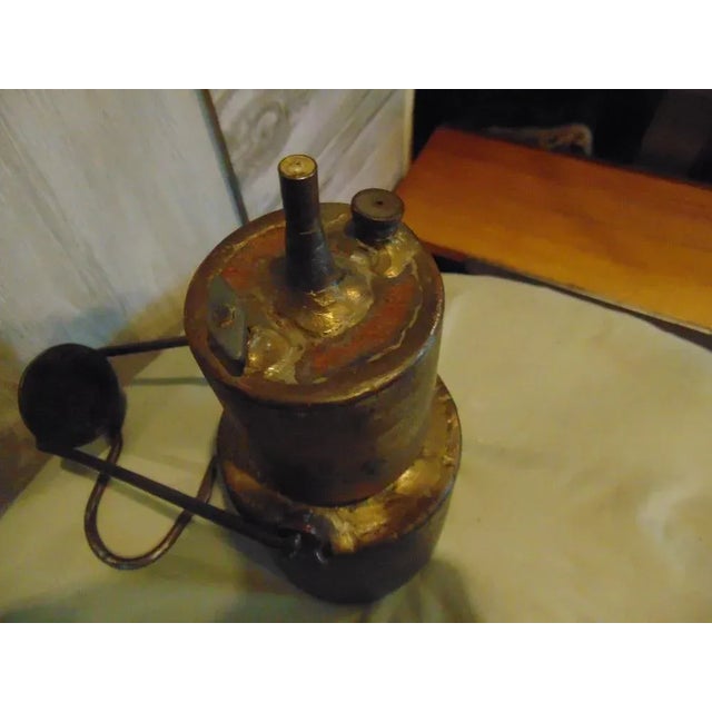 Metal Pre-War Carbide Lamp, 1920s For Sale - Image 7 of 9