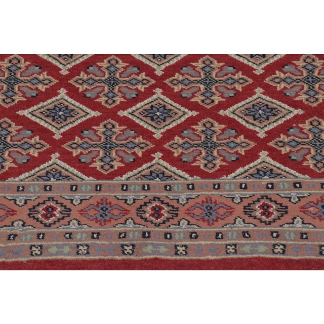 1970s Vintage Bokhara Rug, RIch Red With Pink Geometric Patterns - Rug & Kilim For Sale - Image 5 of 8