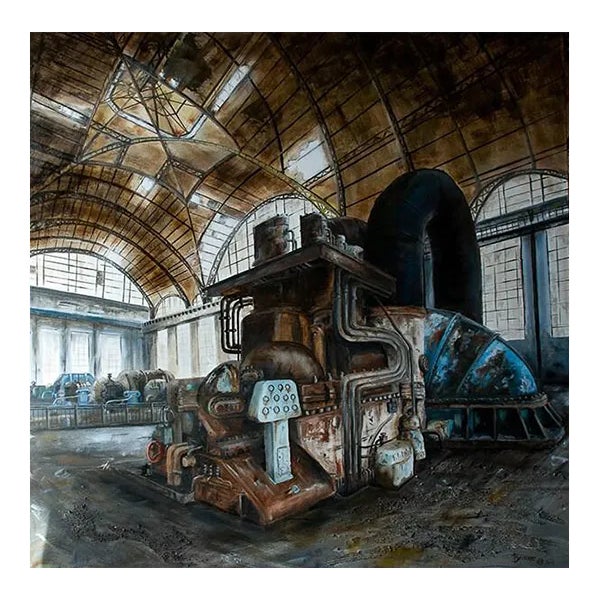 Jean-Pierre Brissart, La machine sous la verrière, 2015, Oil on Canvas For Sale