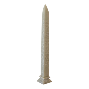 Vintage Alabaster Egyptian Obelisk - Carved Stone Decorative Sculpture