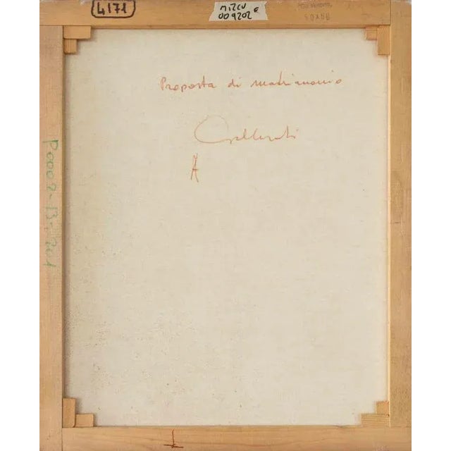 Alberto Gallerati, Marriage Proposal, Oil on Canvas, 1970s For Sale - Image 4 of 5