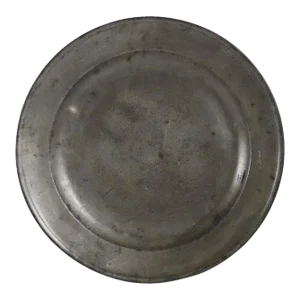 Large English Georgian Pewter Single-reeded Charger Plate