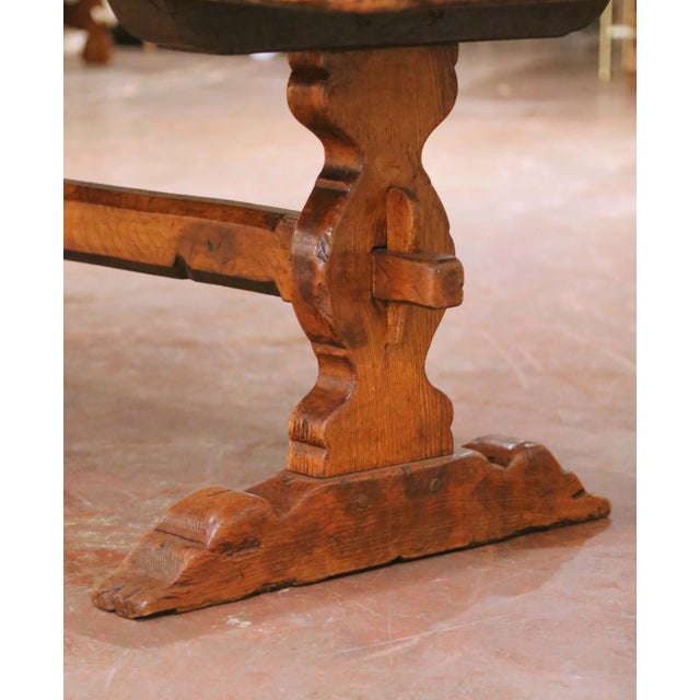 19th Century French Louis XIII Chestnut and Oak Refectory Monastery Dining Table For Sale - Image 4 of 8