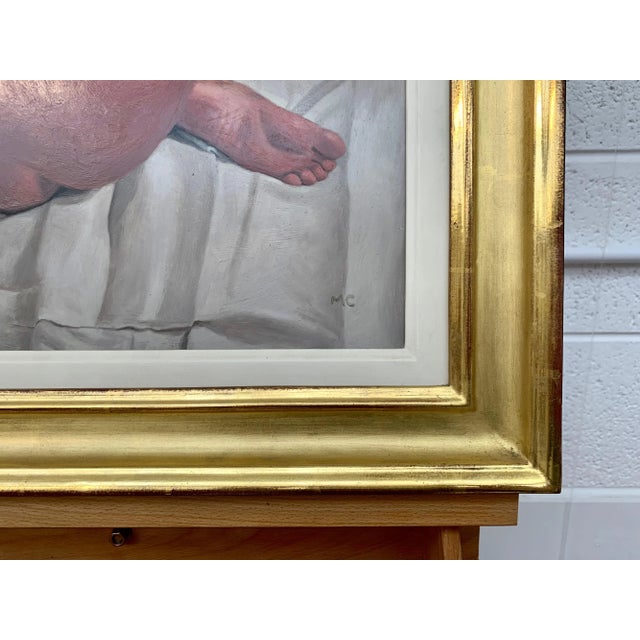 Metal Mark Clark, Oil Painting of Seated Female Nude Figure by British Contemporary Artist, 2000 Circa For Sale - Image 7 of 13