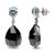 Contemporary 18K White Gold 1/5 Cttw Diamond with Pear Cut Sky Blue Topaz and Pear-Cut Black Onyx Gemstone Dangle Earring (G-H Color, SI1-SI2 Clarity) For Sale - Image 3 of 5