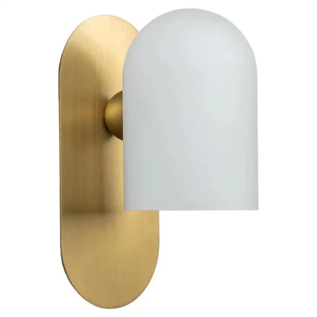 Brass small sconce by schwung. Dimensions: w 10.5 x d 14 x h 23 cm materials: brass, frosted glass. Finishes available:...