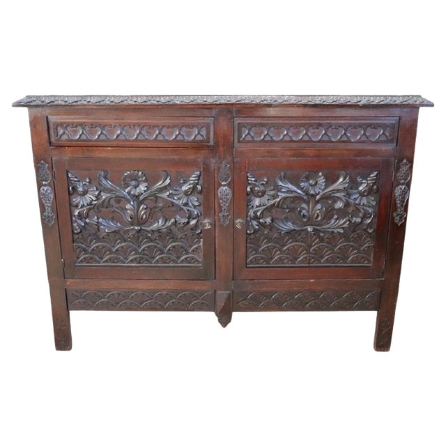 Sideboard in Carved Beech, Early 20th Century For Sale