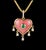 Rhodochrosite Heart Pendant With Emerald, Diamonds & 14k Gold For Sale - Image 4 of 9