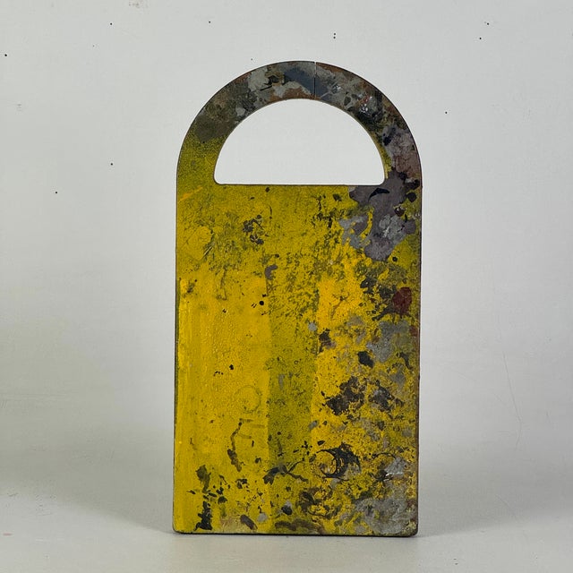 Vintage Artist's Arched Design Rectangular Painting Palette With Remnant Oil Paint For Sale - Image 9 of 9