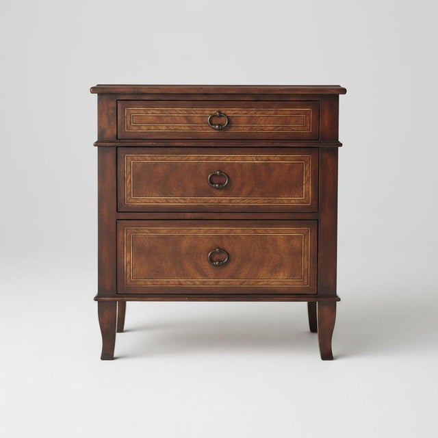 Modern Theodore Alexander Brooksby 3 Drawer Italian Nightstand For Sale - Image 3 of 8