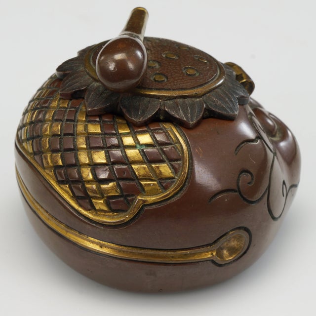 Japanese Japanese Meiji Inkwell Mixed Metal Mokugyo Drum Design For Sale - Image 3 of 10
