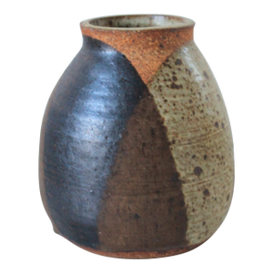 Vintage Modernist Stoneware Studio Art Glazed Vessel or Vase