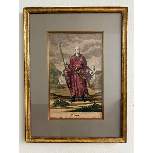 Antique 18thC Jeremias Wolff Hand-Colored Etching Japo For Sale - Image 4 of 4