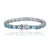 Art Deco Art Deco Style 26.1 Ct Emerald Cut Blue Topaz Line Tennis Bracelet in Sterling Silver For Sale - Image 3 of 12