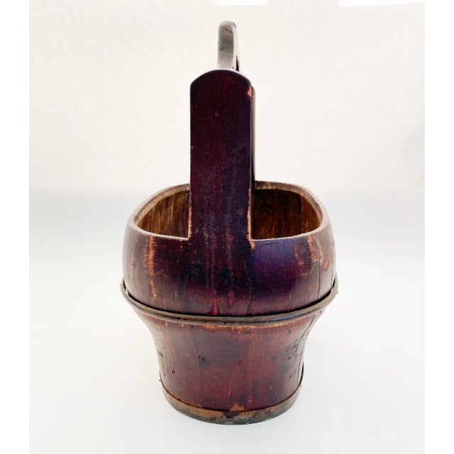 Wood Antique 1910s Chinese Wood Water Bucket For Sale - Image 7 of 10
