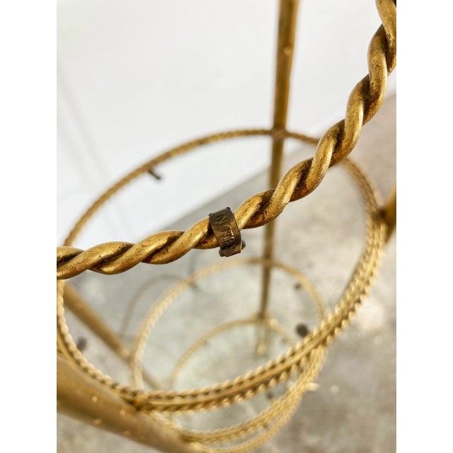 Vintage Italian Gold Gilt Rope 3 Tier Etagere Display For Sale - Image 10 of 10