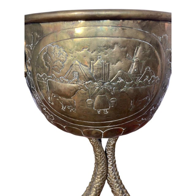Antique Brass Decorative Planter, 1890 For Sale - Image 9 of 10