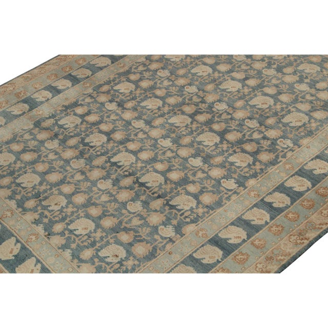 2010s Rug & Kilim’s Classic Style Rug With Blue & Beige-Brown Floral Pattern For Sale - Image 5 of 7