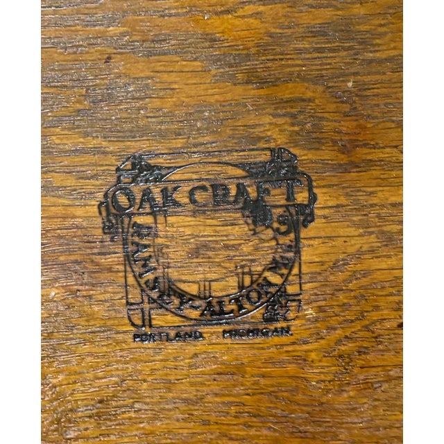 Antique Oak Craft by Ramsey Alton Stickley Mission Style Desk Library Table For Sale - Image 10 of 14
