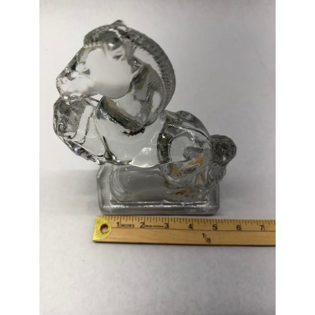 Vintage Clear Crystal Glass Rearing Horse Bookends - A Pair For Sale - Image 4 of 4
