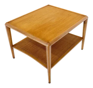 Drexel Heritage Cane Shelf Two-Tier Side End Table on Tapered Legs