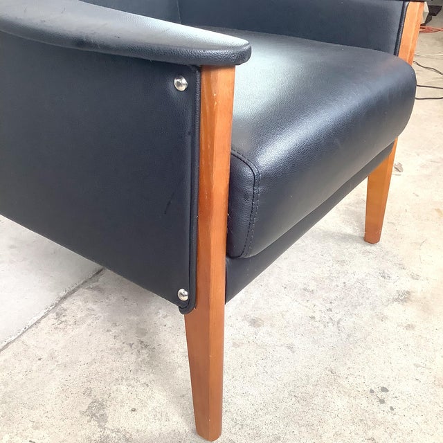 Wood Pair Gio Ponti Style Modernist Armchairs For Sale - Image 7 of 18