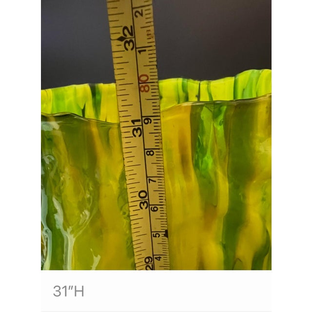 1990s Modern, Contemporary Hand-Blown Vase. Large Art Glass For Sale - Image 11 of 14