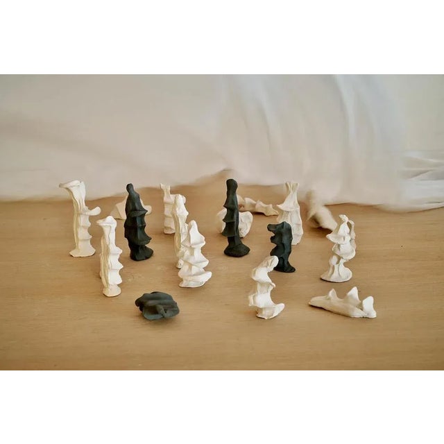 Set of primitive sculpture by jean-baptiste van den heede unique piece dimensions: w 1 x d 1 x h 7-15 cm materials: clay....