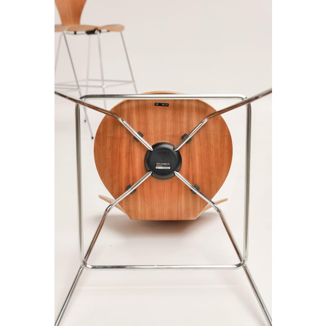 Wood Series 7 3187 Bar Stool in Wood by Arne Jacobsen for Fritz Hansen For Sale - Image 7 of 8