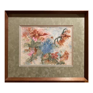 Pang Tseng-Ying 1970 Flowers Painting For Sale