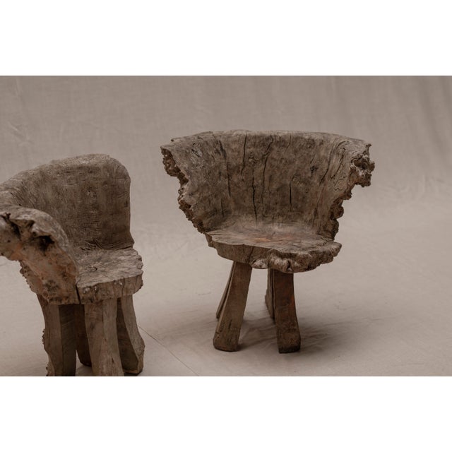 Vintage Sculptural Burlwood Side Chairs, 1970s, Set of 2 For Sale - Image 12 of 16